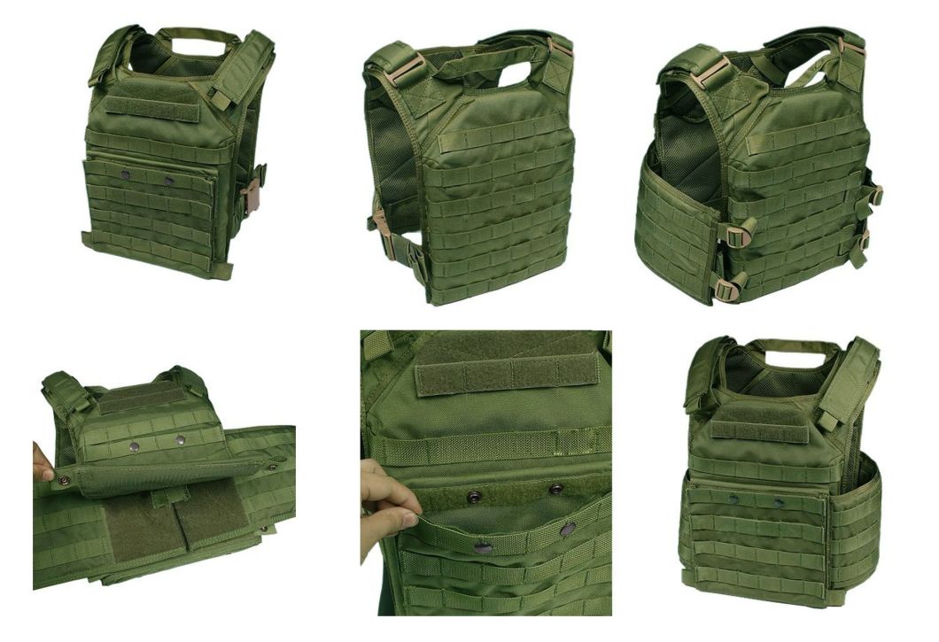 Nylon Outdoor Combat Training Molle Pouch Vest Green Plate Carrier