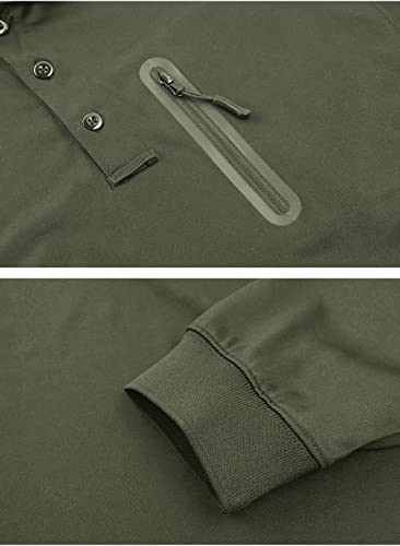 Men′s Long Sleeve Green Shirt Outdoor Activity Tactical Military Style T-Shirt Combat Polo Shirt