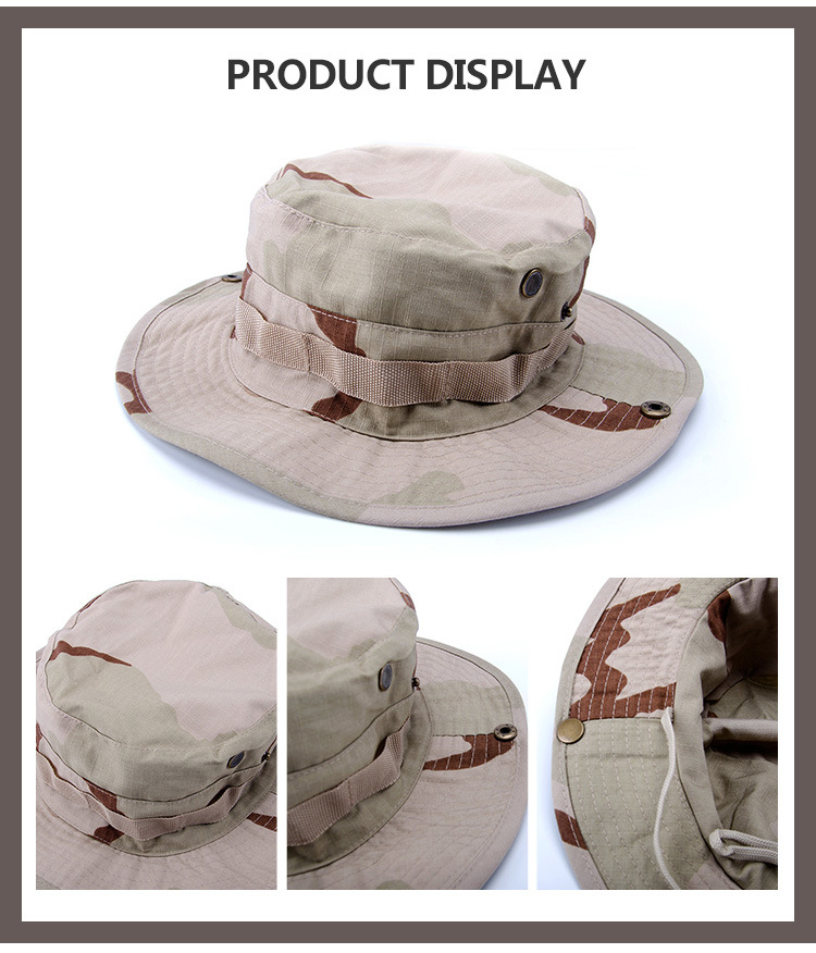 Foldable Design Men Bucket Cap Hat with String