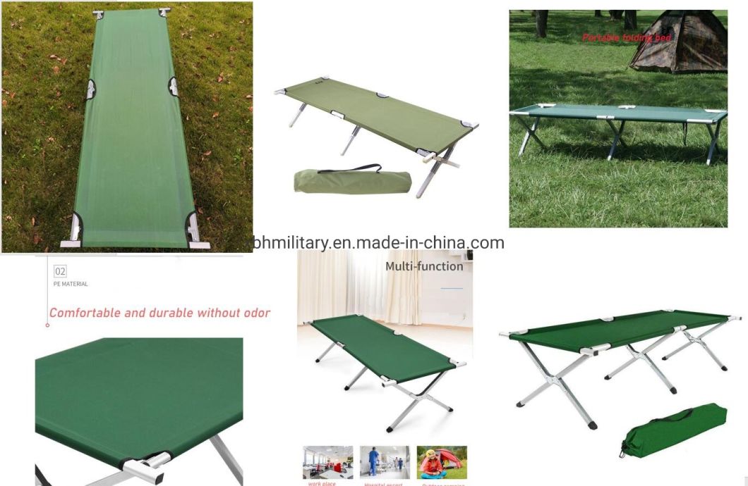 Factory Custom Outdoor Trip Folding Portable Camping Single Bed