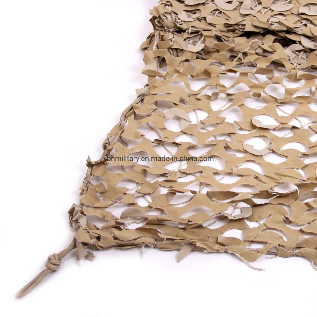 Custom Polyester Desert Camo Netting Military style Camouflage Net Rope Clips