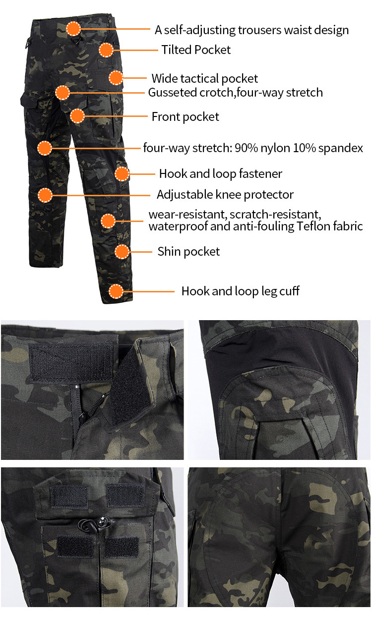 Black Multicam Cp Frog Military Style Tactical Clothing