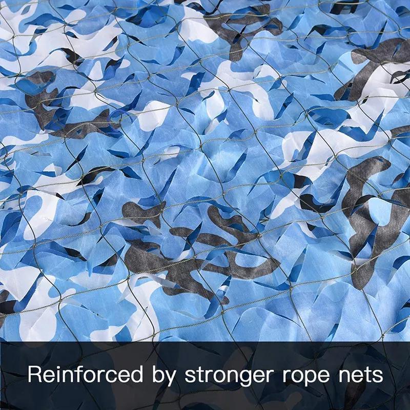 Fire Retardant Tactical Military Style Camo Net Bulk Roll Mesh Cover Blue Camouflage Net