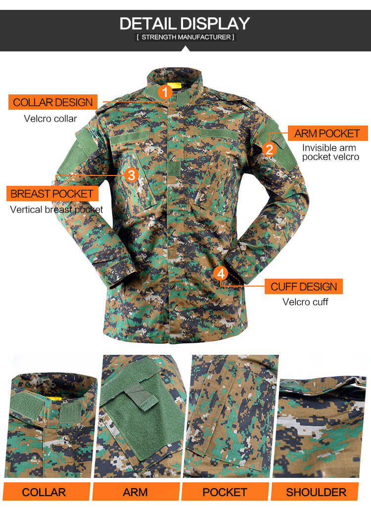 Digital Woodland Camouflage Rip-Stop Wargame Airsoft Painball Military Style Uniform