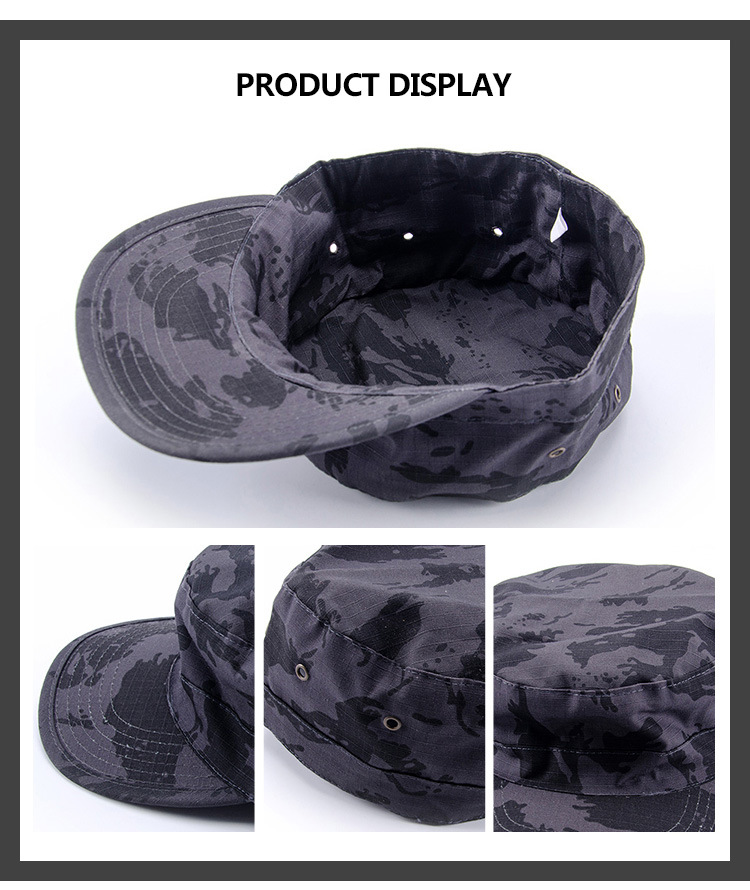 Promotional Cool Outdoor Camo Flat Top Soldier Hat Camouflage Cap