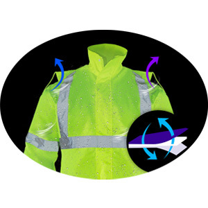 Reflective Safety and Waterproof Working Clothing Level 3 High Visibility Raincoat