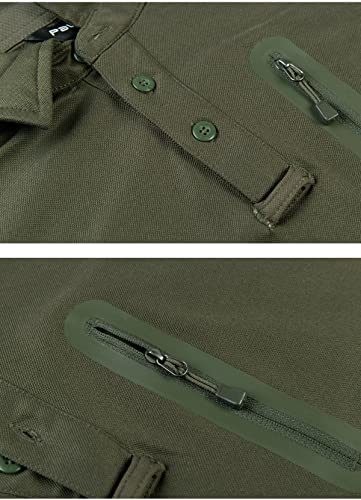 Men′s Short Sleeve Green Shirt Tooling Tactical Military Style Outdoor T-Shirt Combat Polo Shirt