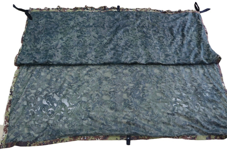 Nylon Military Style Outdoor Water Proof Camouflage Net Woodland Camoprint and Finely Mesh with Snap on Net Edges