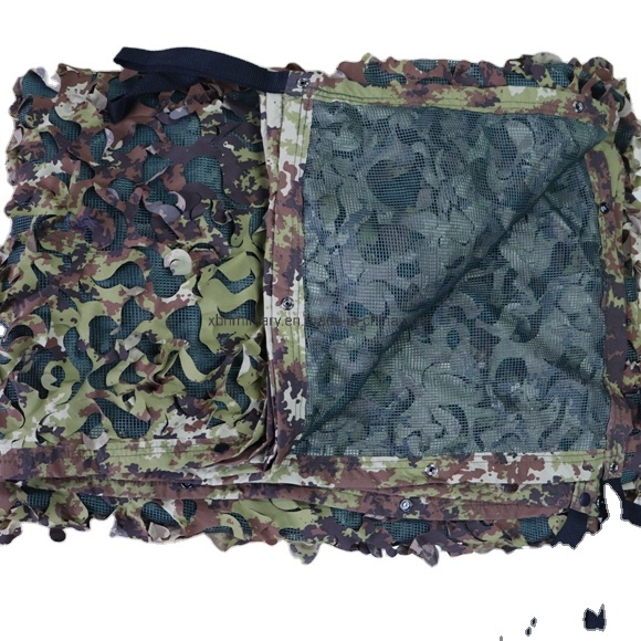 Outdoor Water Proof Camouflage Net with Camoprint and Finely Mesh with Snap on Net Edges