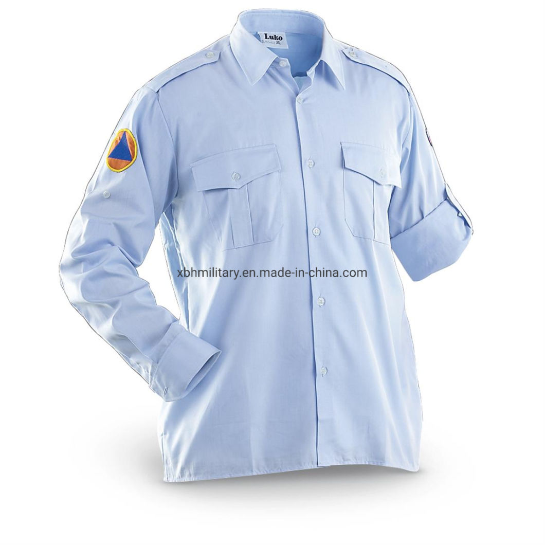 Polyester Cotton Men Women White Dress Government Army Military Working Shirt