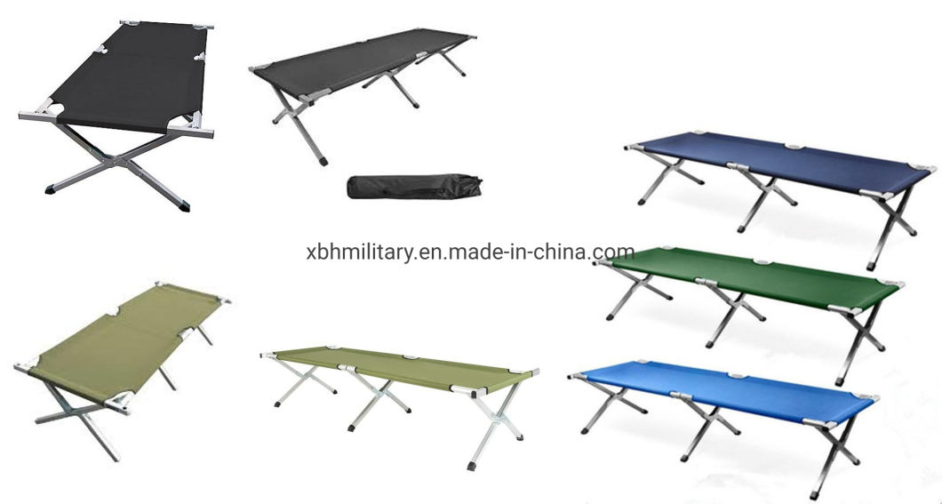 Factory Custom Outdoor Trip Military Style Folding Camping Bed