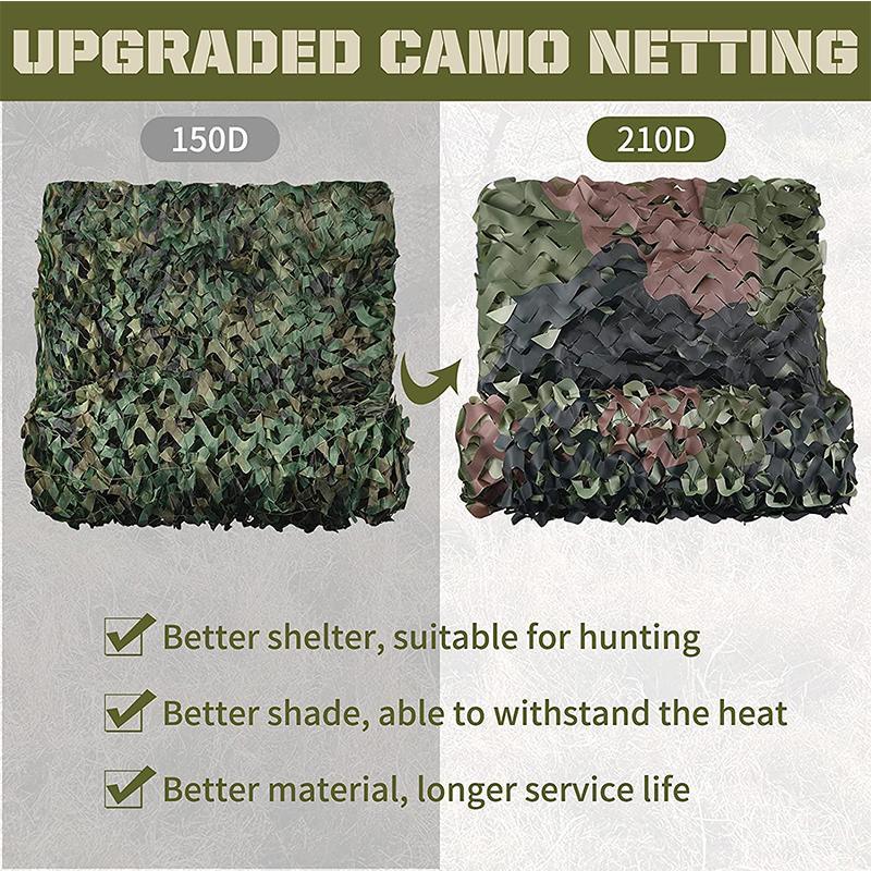 210d Woodland Military Style Camouflage Net out Side Using for Hunting and Football Green Garden Net