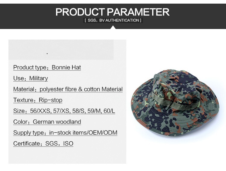 Rip-Stop German Jungle Camouflage Boonie Military Style Hat