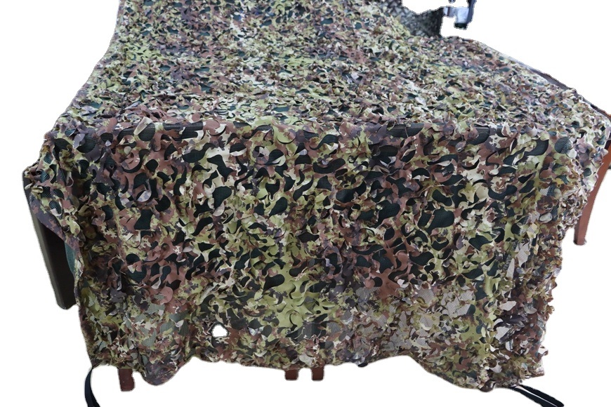 Nylon Military Style Outdoor Water Proof Camouflage Net Woodland Camoprint and Finely Mesh with Snap on Net Edges