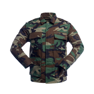 Woodland Color Cotton / Polyester Military Style Bdu Camouflage Uniform