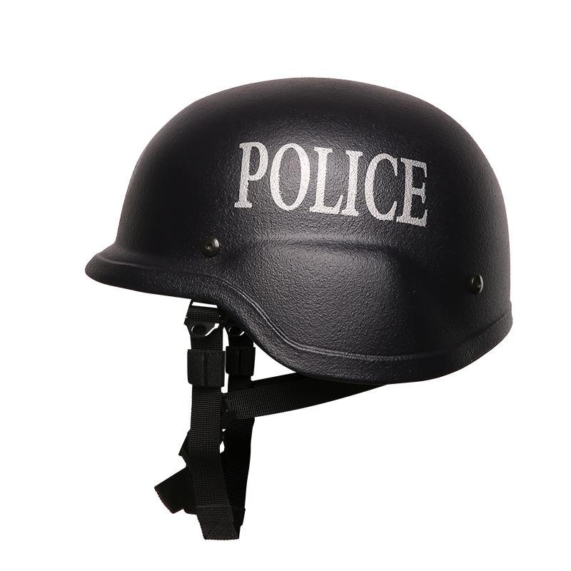 PE Aramid Black Logo Printing Custom Tactical Police style Bulletproof Helmet Ballistic Bullet Proof Helmet