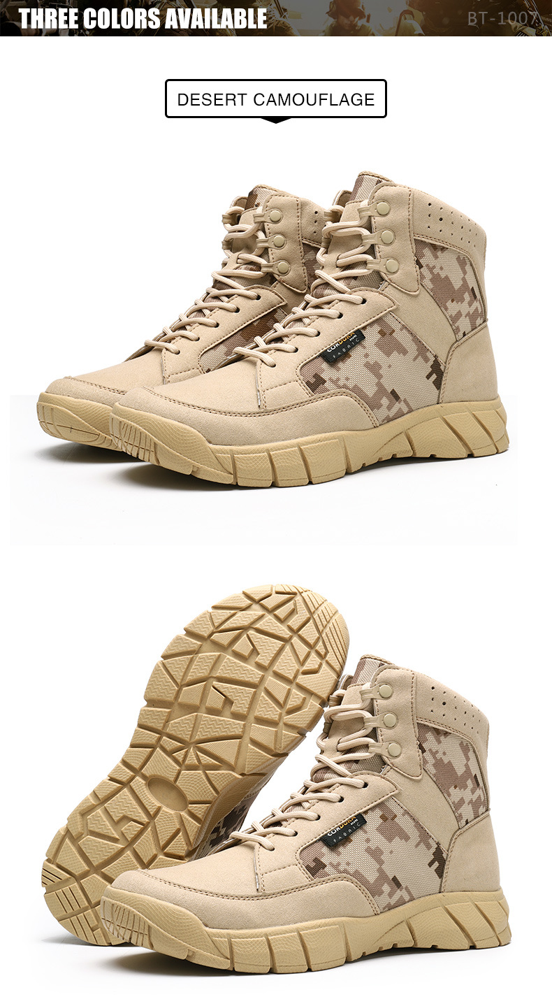 Desert Camouflage Canven Military Sstyle Combat Men′s Boots Shoes