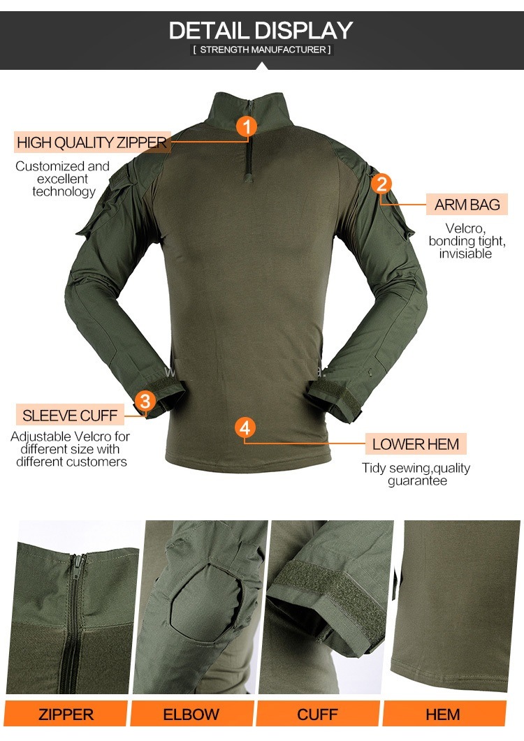 Men Outdoor Tactical T-Shirts Sports Casual Shirts Combat Uniforms