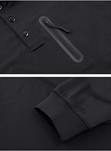 Men′s Long Sleeve Black Shirt Outdoor Activity Tactical Military Style T-Shirt Combat Polo Shirt