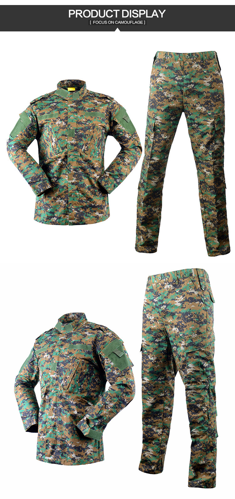 Digital Woodland Camouflage Rip-Stop Wargame Airsoft Painball Military Style Uniform