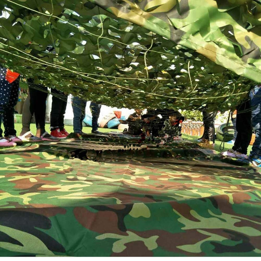 Outdoor Camo Netting Flame Retardant Military Style Camouflage Net Hunting with Dark Green Camo Print and Webbing Tape