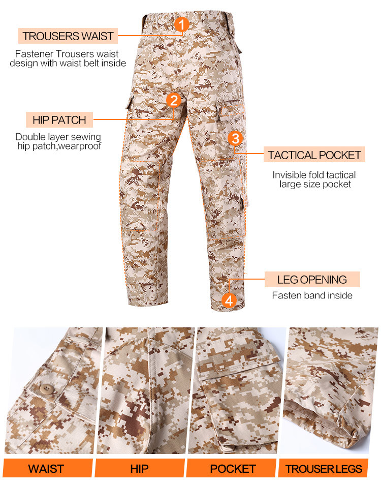 Uniform Digital Desert Clothes Men Camo Suit