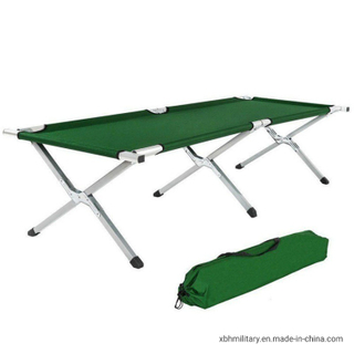 Factory Custom Outdoor Steel Aluminum Frame Trip Military Style Portable Folding Camping Bed