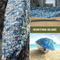 Blue Camo Netting Fire Resistant Outdoor Camouflage Shade Net with Support Pole System