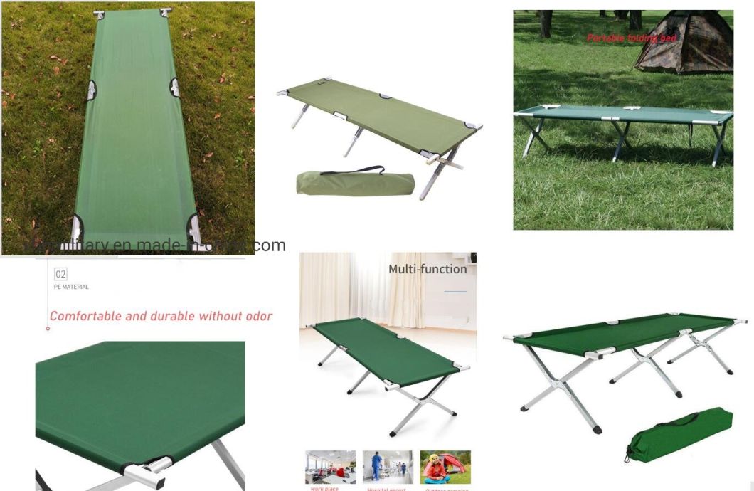 Custom Outdoor Steel Aluminum Frame Trip Portable Folding Camping Bed