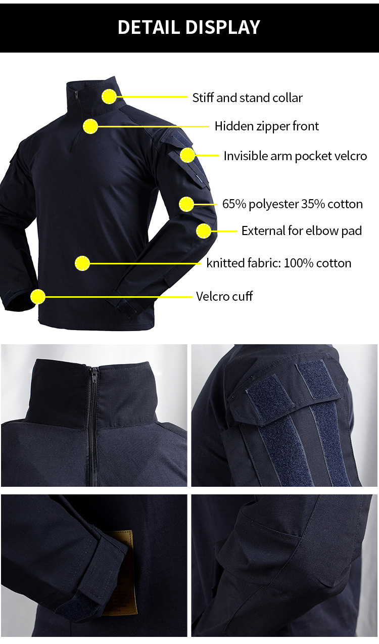 Navy Blue Tactical Combat Uniform Shirt and Pants