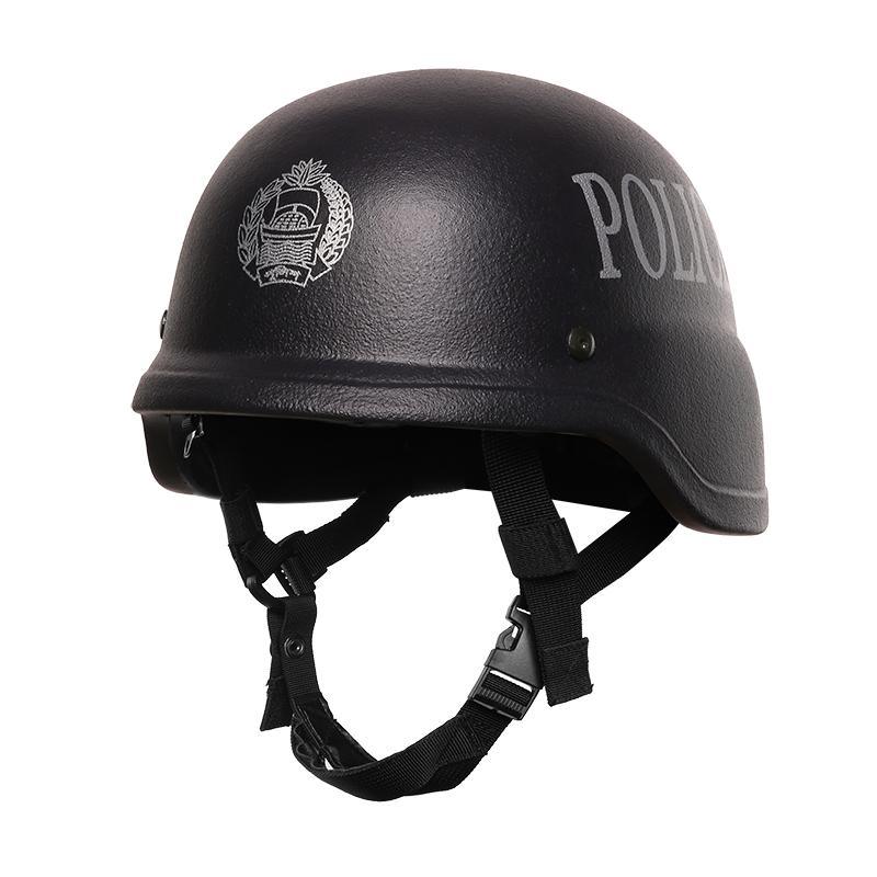 PE Aramid Black Logo Printing Custom Tactical Police style Bulletproof Helmet Ballistic Bullet Proof Helmet