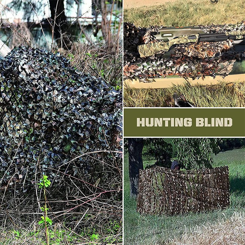 Bionic Tree Camo Roll Netting Thermal Camouflage Net Military Style with Poles