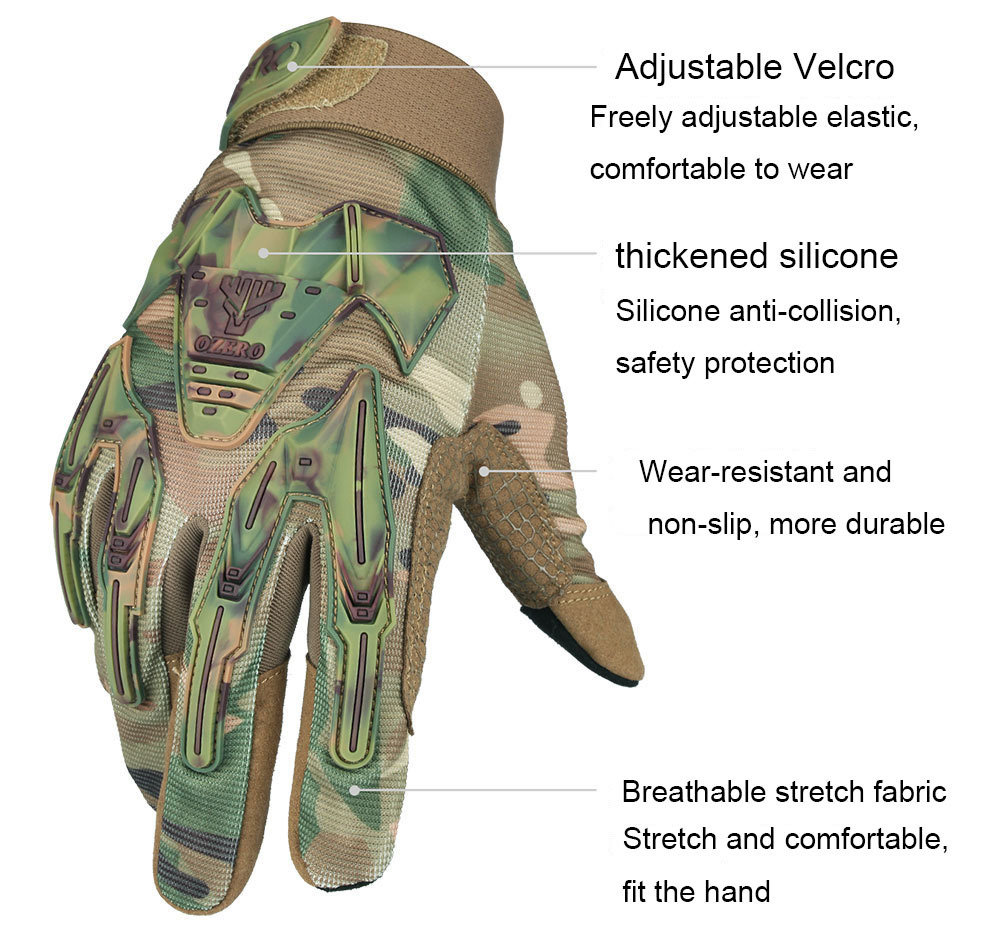 Tactical Gloves Camouflage Full Finger Outdoor Camping Cycling Motorcycle Gloves