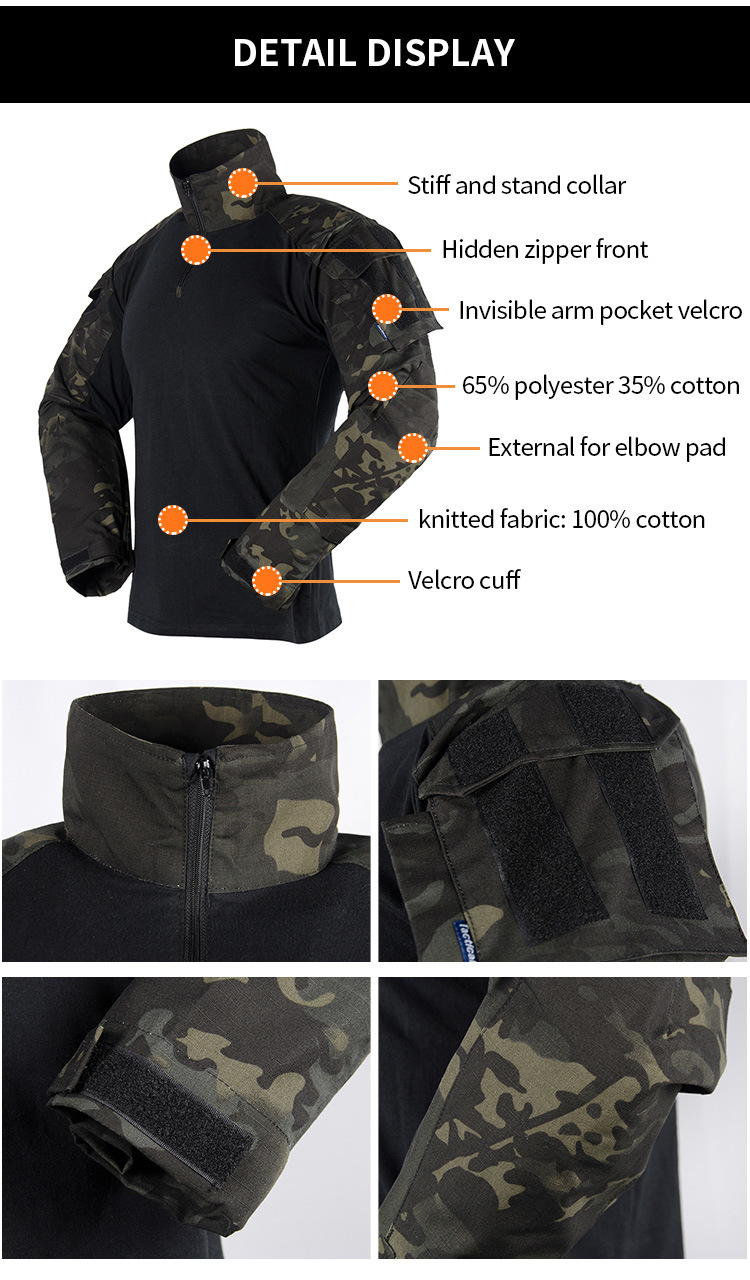 Black Multicam Cp Frog Military Style Tactical Clothing