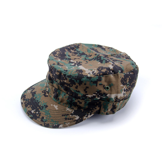 Promotional Outdoor Camo Hunterting Flat Top Soldier Hat Cap