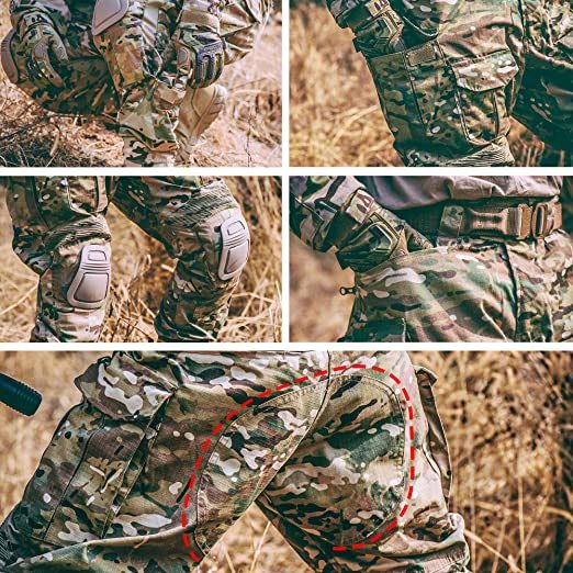 G3 Combat Clothing Suit Camouflage with Knee Pads for Men Tactical Hunting Uniform Set Paintball Gear