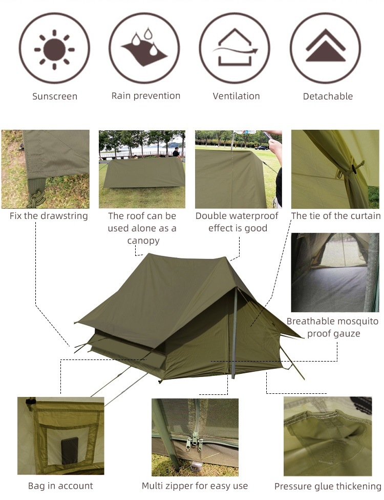 Ultra Light Backpack Tent with Inner Net Double Waterproof 2-Person Camping Tent