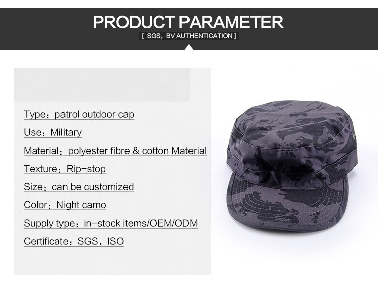 Promotional Cool Outdoor Camo Flat Top Soldier Hat Camouflage Cap