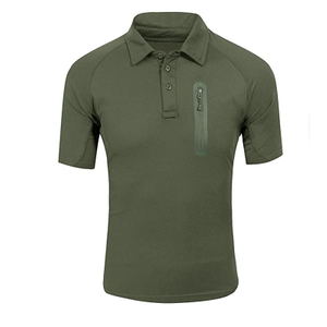 Men′s Short Sleeve Green Shirt Tooling Tactical Military Style Outdoor T-Shirt Combat Polo Shirt