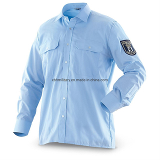 Cotton Polyester Khaki Office Uniform Long Sleeve Working Shirt