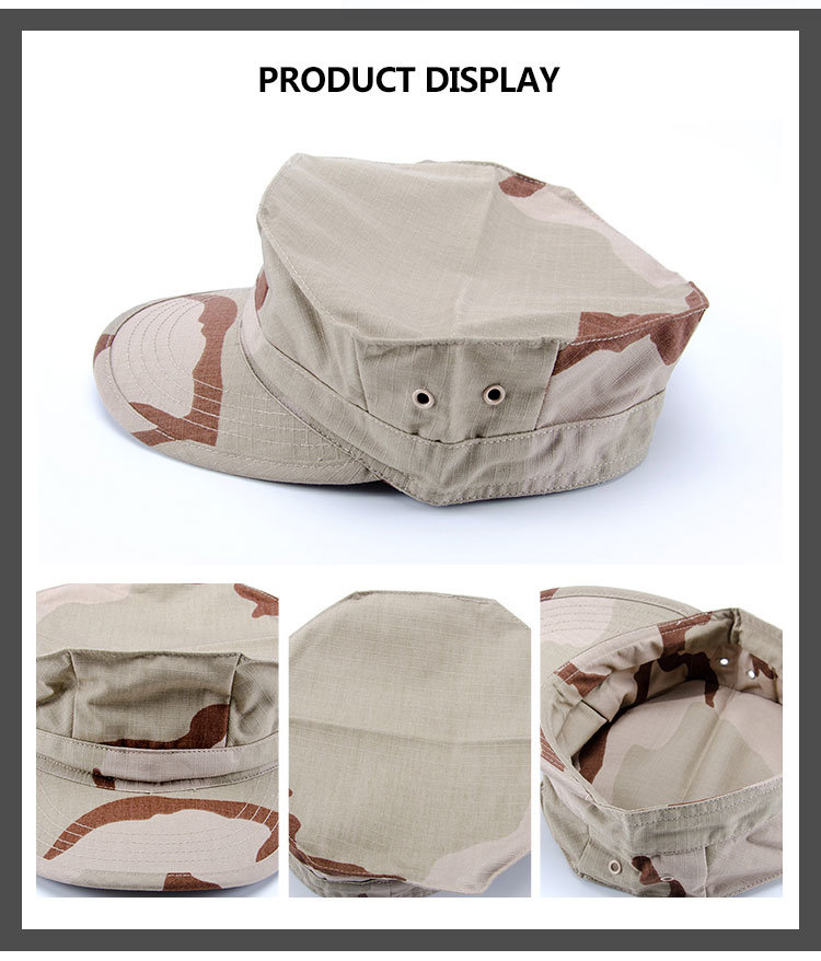 Men Military Style Octagonal Cap Camo Cap, Soldier Combat Hat for Outdoor Hunting