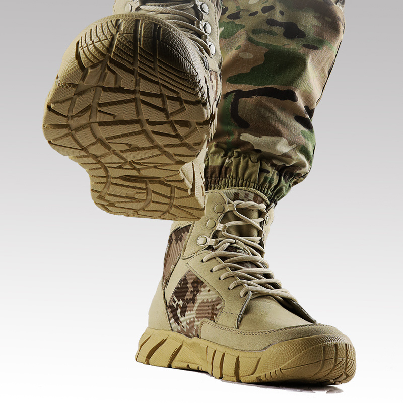 Desert Camouflage Canven Military Sstyle Combat Men′s Boots Shoes