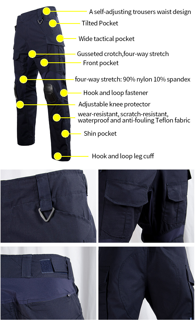 Navy Blue Tactical Combat Uniform Shirt and Pants