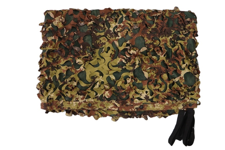 Nylon Military Style Outdoor Water Proof Camouflage Net Woodland Camoprint and Finely Mesh with Snap on Net Edges